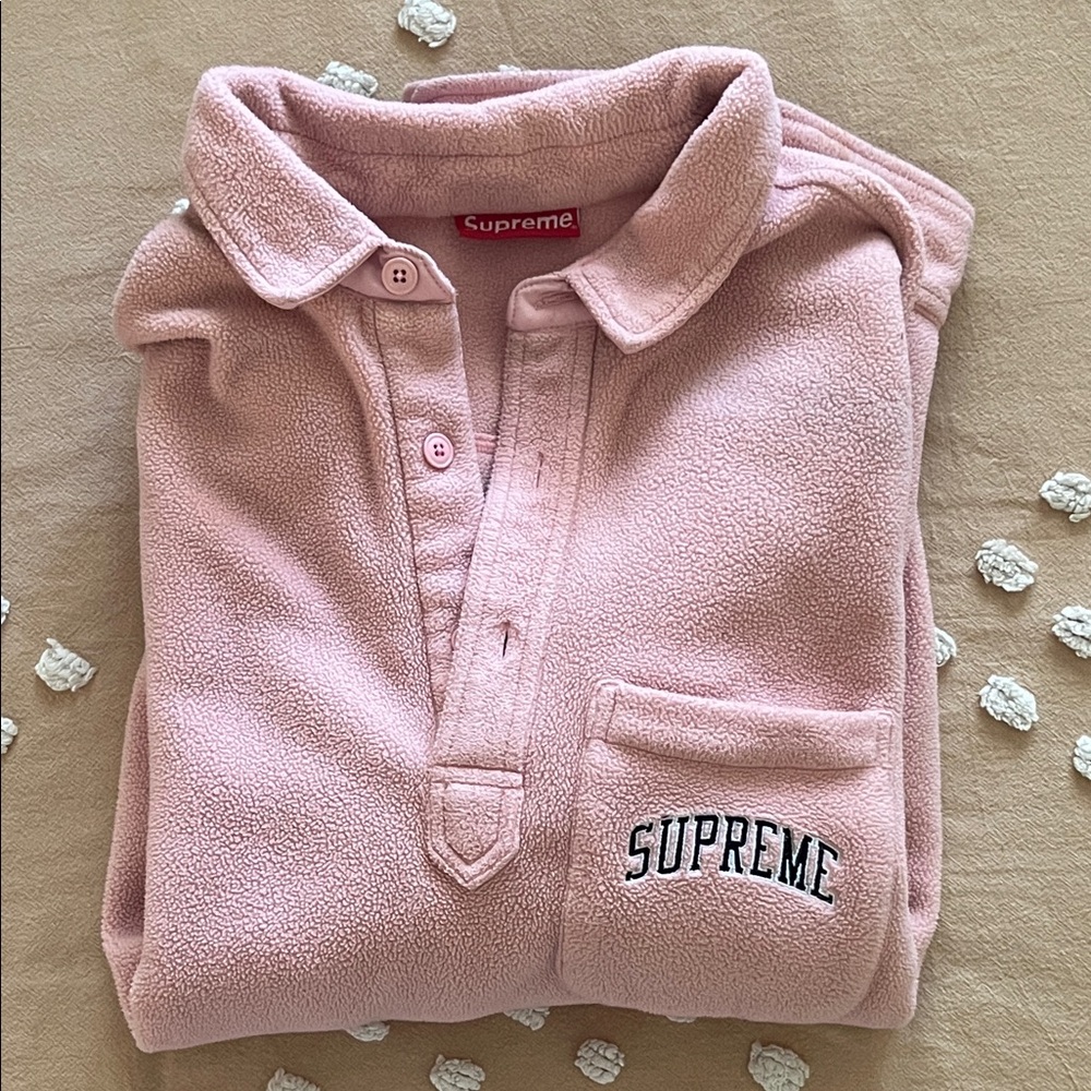 Supreme Light Pink Fleece Pullover